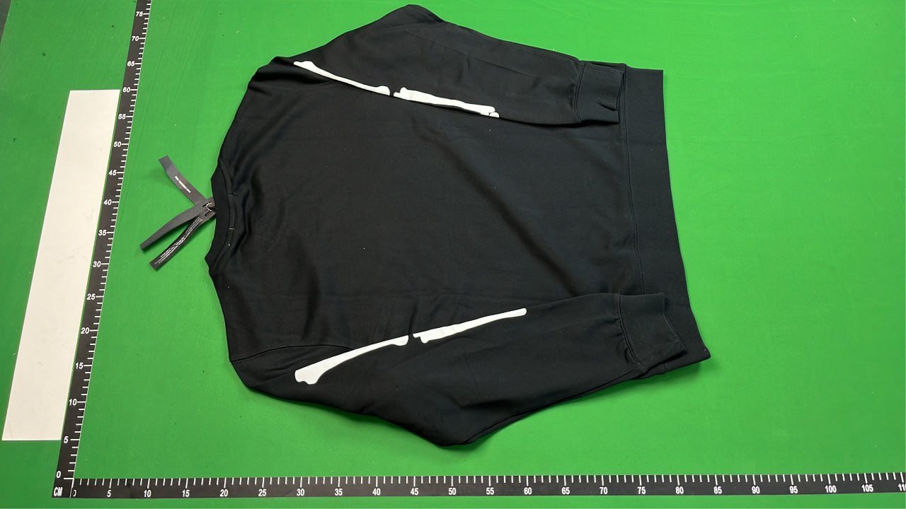 Amiri Black Crewneck Sweatshirt with White Skull Stripes